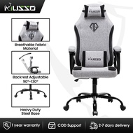 MUSSO Aeolus Series 109B Fabric Gaming Chair with Steel Leg Lumbar and Head Support