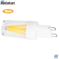 KATAKAN 10pcs G9 LED Bulb, 2W AC220V G9 Light Bulb, Durable Warm White COB Filament G9 Base Bulb Hot