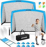 Soccer Goals for Backyard Set, Portable Kids Toddler Soccer Goal 2 of 6' x 4', Soccer Net Soccer Tra