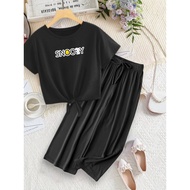 Children's T-Shirt Culottes Set for Girls Ages 1 2 3 4 5 6 7 8 9 10 11 12 Years Baju Budak Perempuan