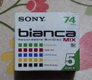 SONY MD 74 Mini disc 全新可錄空白片 5片合售