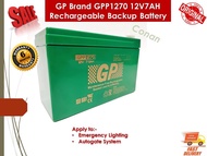 GP Brand 12V7AH Rechargeable Seal Lead Acid Backup Battery for autogate / Emergency Light- GPP1270