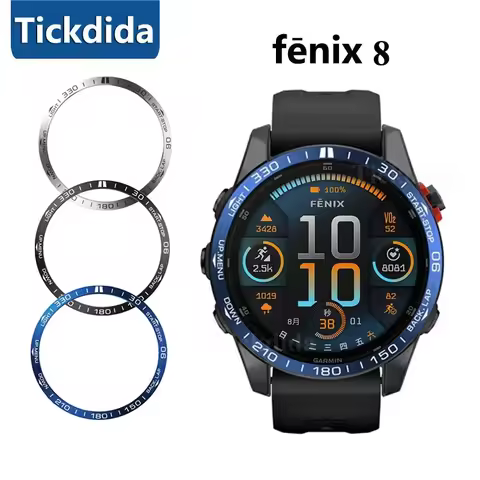 Metal Bezel Ring Case for Garmin Fenix 8 51mm 47mm Bezel Styling Frame Case for Garmin Fenix 8 Cover