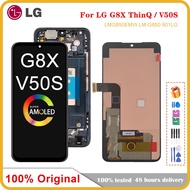 6.4"; New AMOLED For LG G8X ThinQ G850 LCD Display With Frame Touch Screen Digitizer For LG V50S Thi