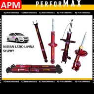 SET [ORIGINAL] APM PERFORMAX ABSORBER [HEAVY DUTY] FRONT ABSORBER / REAR ABSORBER / NISSAN LATIO LIV