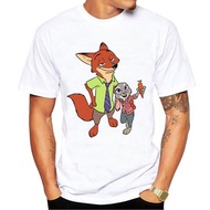 Pixar Zootopia graphic 100%cotton O-neck T-Shirt for men