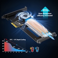 PCIe 5.0 x4 to E1.S/E3.S (EDSFF Gen-Z) SSD Adapter Card with Cooling Fan Support SSD