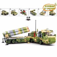【優選】小魯班6合1積木戰狼飛彈發射車軍事模型坦克火箭兒童益智玩具0782