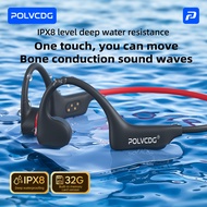 Polvcdg -P050-X6  IPX8 Waterproof Bone Conduction Wireless Bluetooth Headset 32G Exercise 5.3 Swimmi