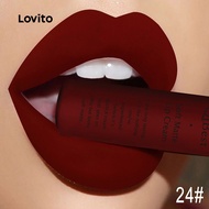 Lovito Casual Plain Matte Anti Smudge Liquid Lipstick Velvet Lip Gloss Lip Gloss for Women LCS09021