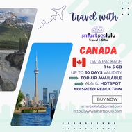 Canada eSIM 5G/4G/LTE 1 - 5GB, up to 30 days validity (email required)