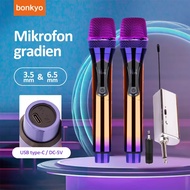 Microphone Mic Tanpa Kabel Brain Power MKF 02 / LT-128 | Mic Karaoke | Microphone Professional Wirel