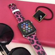 Apple / Samsung Watch 粉紅色豹紋手錶帶適合任何型號