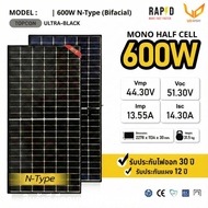 ส่งฟรี RAPD แผงโซล่าเซลล์ 600W (แผง 580W อัตเดตเป็น 600W) Mono Half cell Doudle Glass พร้อมส่ง