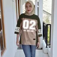 7 8 sleeve number baseball shirt oversized topWanita latest premium sporty t-shirt