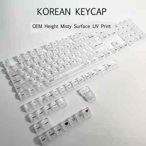 132 Keys Russian Korean Language Transparent Keycaps OEM Height Misty Surface Transparent for Mechan