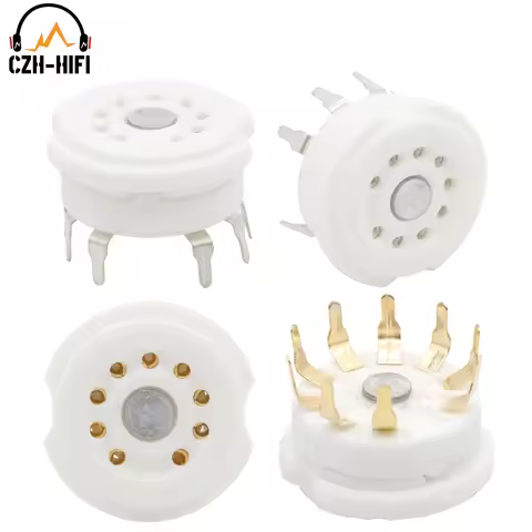 9Pin B9A Tube Socket PCB Mount Ceramic Valve Socket For 12AX7 12AU7 ECC82 5670 E88CC ECC83 6922 12AX