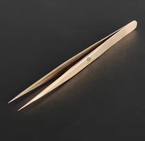 Watch repair tools Precision Brass tweezers hand-polished Non-Magnetic with Very Fine Point Tips for