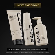 BASED Hydration Definition Volume Trio | Leave-In Conditioner, Curl Cream, Curl Mousse Bundle | For 