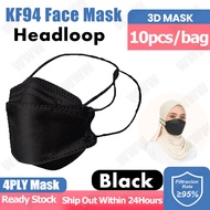 【Free Ship】kf94 mask 50pcs mask kf94 face mask 4 ply 50pcs murah earloop/headloop hijab mask For adu