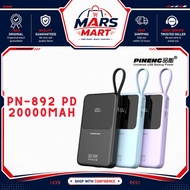 [3C Certified] Pineng PN-892PD 20000mAh 22.5W Fast Charge Powerbank w/ Built-in Cable PN892