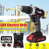 boutique48V Electric Drill Hammer Rechargeable Cordless Drill Woodworking 1 Battery