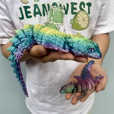 3D Printed Lizard Statue, Flexible 3D Printed Animal, Colorful Figurines Statue, Gifts, 36.5Cm/14.37