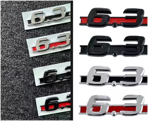 1X ABS Chrome Matte Glossy Black Red 6.3 Fender 6.3AMG Emblem Badge Car sticker for MB W207 W211 W21