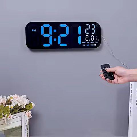 18 Inch Large Digital Wall Clock TEMP Date Week 2 Alarm Timing Countdown Table Clock 10 Level Bright