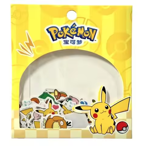 Genuine Pokémon Journal Stickers Pikachu Psyduck Anime Handbook Guitar Luggage Decorations Kawaii Ac