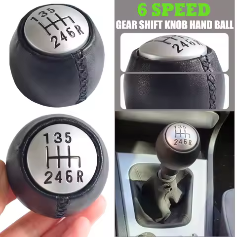 Manual 6 Speed Real Leather Car Gear Shift Stick Knob Lever Shifter HandBall For Alfa Romeo 166 3.2 