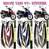 WAVE 125i V1 BODY COVER STICKER STRIPE COVER SET WAVE125i 2017-2020 (4) BLACK RED BLUE WAVE125 i W12