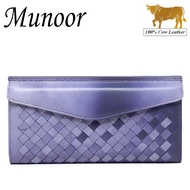 Munoor 100% Genuine Cow Leather Wallet for Women Card Holder Fashion Purse for Women