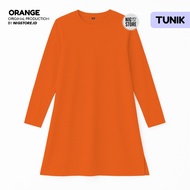 Nigstore - Kaos Tunik Polos Orange Lengan Panjang Cotton Combed 30s - Wanita Muslim