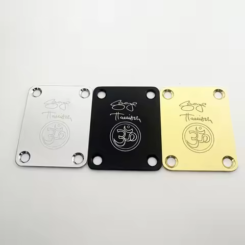 Electric Guitar George Harrison Neck Plate Customizable serial number Gold/Silver/Black