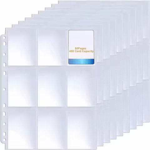 9 Pocket Trading Gaming Card Sleeves Storage Wallet Album Binder Pages Collection Coin Holders Sleev