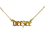 Sorority Shop Delta Zeta Necklace — DZ Old English Font Design, 18K Gold Plated, Delta Zeta Gifts fo