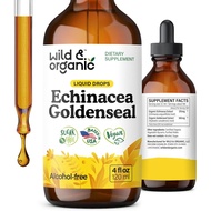 Wild & Organic Echinacea Goldenseal Tincture - Immune Support Drops with Echinacea and Goldenseal Ro