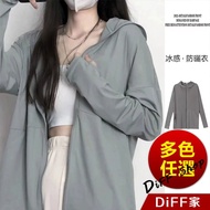 [DIFF] Korean Version Breathable Cool Feeling Lightweight Ice Silk Sunscreen Jacket Top Women's Clot