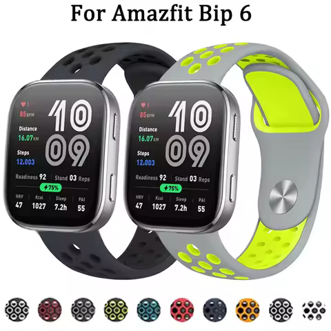 22mm Silicone Breathable Strap For Amazfit Bip 6/Bip 5 Bip 5 Unity/GTR 2 3 4 Sport Wristband For Ama