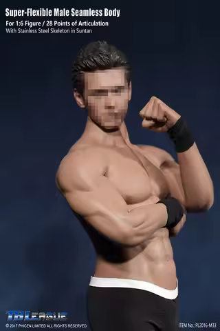 TBLeague PL2016-M33 1/6th Scale male super flexible seamless body with metal skeleton