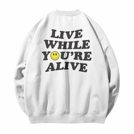 BELIEVEDIAGEMSAE - Crewneck Live White White Men's Sweater & Wanita