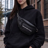Alexander Wang Black Leather Belt Bag fanny 黑色 皮袋 腰包
