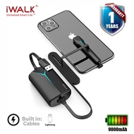 iWALK Crazy Cable Battle แบตสำรองพร้อมสายชาร์จในตัว Lightning รองรับไอโฟนทุกรุ่น อาทิ  iPhone14Pro14ProMax131211X98...5  iPad  สำหรับ Gaming