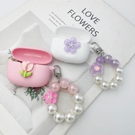 Fashion Earphone Cover For JBL Live Pro+/ Pro 2/Live Free 2 Case flower Silicone with keychian cover