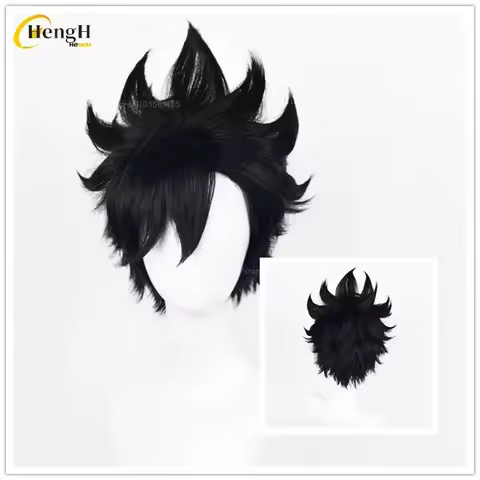 High Quality Synthetic Anime Tetsurou kuroo Wig Short 30cm Black Cosplay Wig Heat Resistant Hair Par