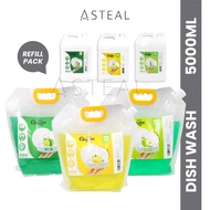 Cleanse360 Biodegradable Dishwashing Liquid [Lemon/ Lime/ Green Apple Scent - 5000ml] Refill Pack