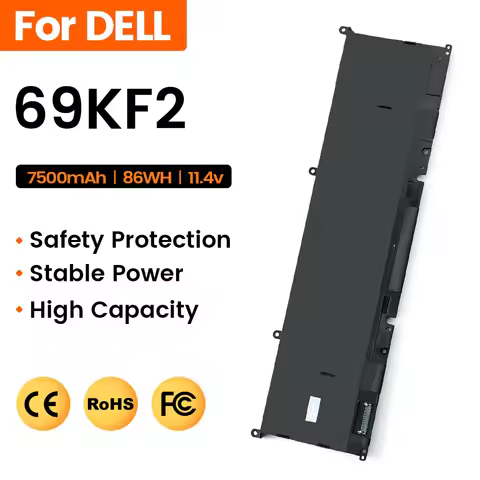 69KF2 86WH 11.4V Battery for DELL XPS 15 9500 9510 9520 Precision 5550 G15 5511 G7 7500 P91F ALIENWA