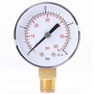 Pressure Gauge,, Oil Gauge, Compact Convenient To Carry 0-60psi / 0-4bar for Air Water