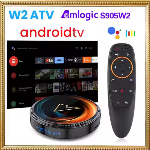 Amlogic S905W2 androidtv 11.0 VONTAR W2 ATV Smart TV Box Google Voice Input 8K Video 4K 60fps AV1 Du